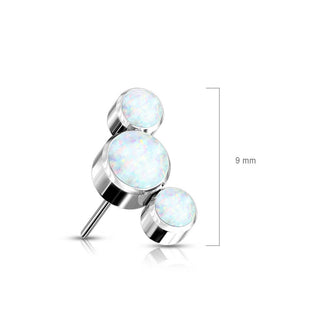 Titanium Top top 3 opals bezel setting Push-In