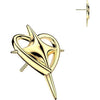 Titanium top heart and cross Push-In