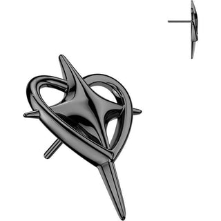 Titanium top heart and cross Push-In