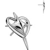 Titanium top heart and cross Push-In