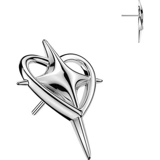 Titanium top heart and cross Push-In