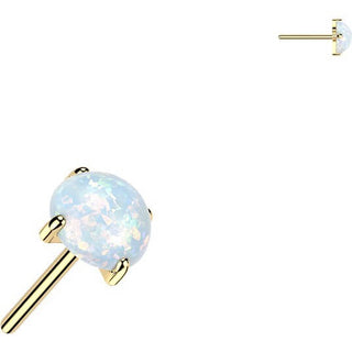 Titanium top flat back prong set opal Push-In