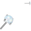Titanium top flat back prong set opal Push-In