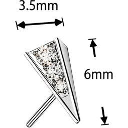 Titanium top 3d triangle prism cubic zirconia Push-In