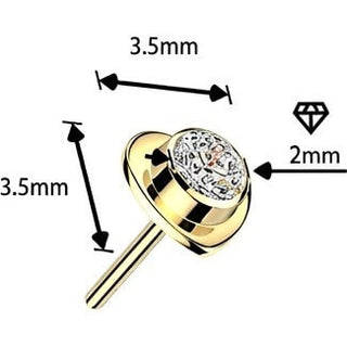 Titanium top heart with bezel set cubic zirconia center Push-In