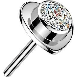 Titanium top heart with bezel set cubic zirconia center Push-In