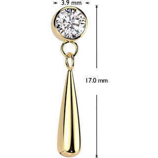 Titanium Top zirconia tear dangle Push-In