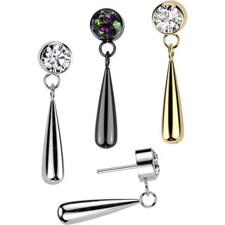 Titanium Top zirconia tear dangle Push-In