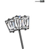 Titanium Top top fan 3 baguette cut zirconia Push-In