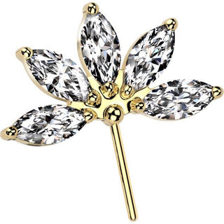 Titanium Top flower marquise cut zirconia Push-In