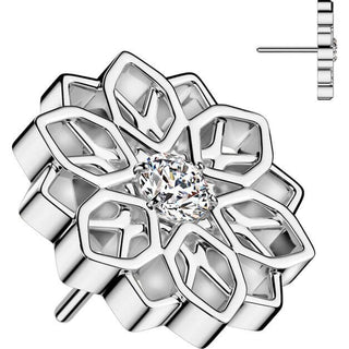 Titanium Top top lotus flower zirconia Push-In