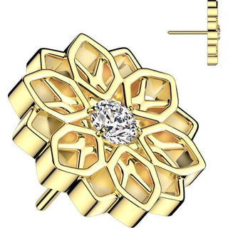 Titanium Top top lotus flower zirconia Push-In