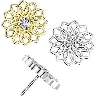 Titanium Top top lotus flower zirconia Push-In