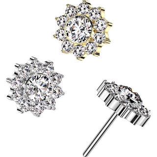 Titanium Top top flower zirconia Push-In