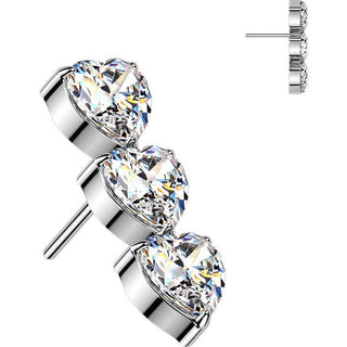 Titanium Top top 3 hearts zirconia Push-In