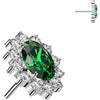 Titanium Top Top Oval Zirconia Pave Edge Push-In