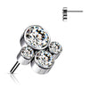 Titanium Top top 4 zirconias bezel setting Push-In