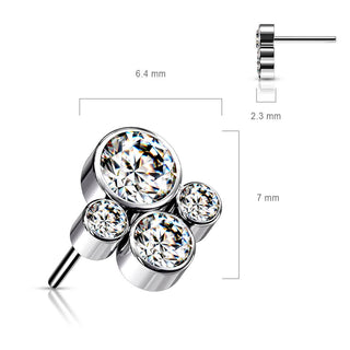 Titanium Top top 4 zirconias bezel setting Push-In