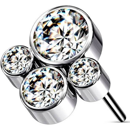 Titanium Top 4 Zirconia Silver Push-In