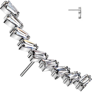 Titanium Top top baguette cut zirconia Push-In