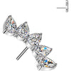 Titanium top 5 pear cubic zirconia fan Push-In