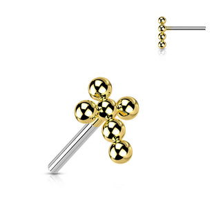 Titanium Labret Cross Ball Push-In