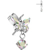 Titanium top butterfly zirconia dangle Push-In