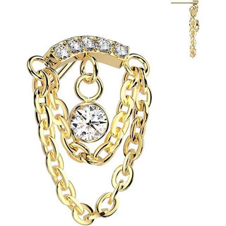 Titanium top double chain zirconia Push-In