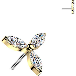 Titanium top flower zirconia Push-In