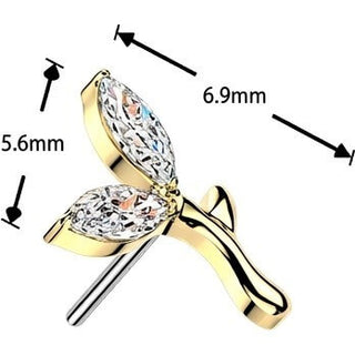 Titanium top flower zirconia Push-In