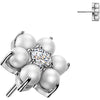 Titanium top flower pearl zirconia Push-In