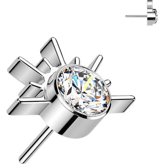 Titanium top sunrise zirconia opal Push-In
