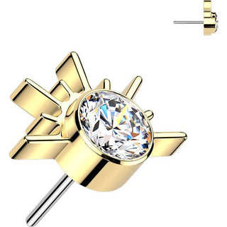 Titanium top sunrise zirconia opal Push-In