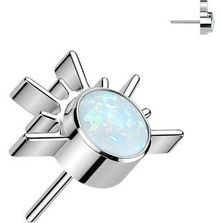 Titanium top sunrise zirconia opal Push-In
