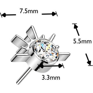 Titanium top sunrise zirconia opal Push-In