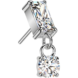 Titanium Top top rectangle zirconia dangle Push-In