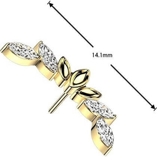 Titanium top zirconia marquise cut Push-In
