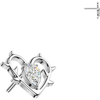 Titanium top heart zirconia Push-In