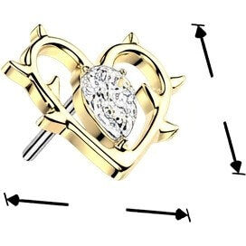 Titanium top heart zirconia Push-In