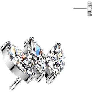 Titanium top zirconia marquise cut Push-In