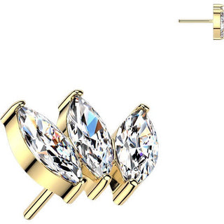 Titanium top zirconia marquise cut Push-In