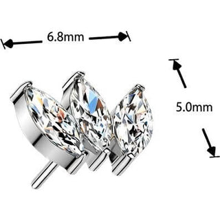 Titanium top zirconia marquise cut Push-In