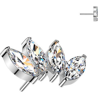 Titanium top zirconia marquise cut Push-In