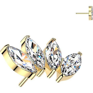 Titanium top zirconia marquise cut Push-In