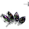 Titanium top zirconia marquise cut Push-In