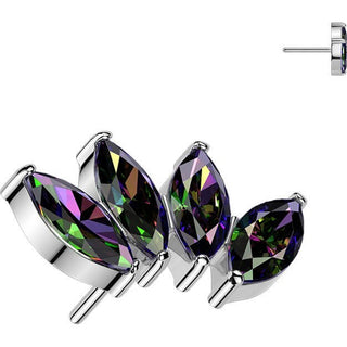 Titanium top zirconia marquise cut Push-In