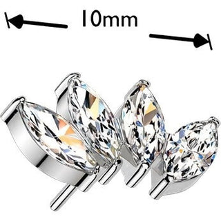 Titanium top zirconia marquise cut Push-In