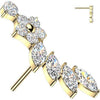 Titanium Top top flower and marquise cubic zirconia curve Push-In