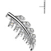 Titanium top pave zirconia fern leaf Push-In