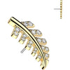 Titanium top pave zirconia fern leaf Push-In